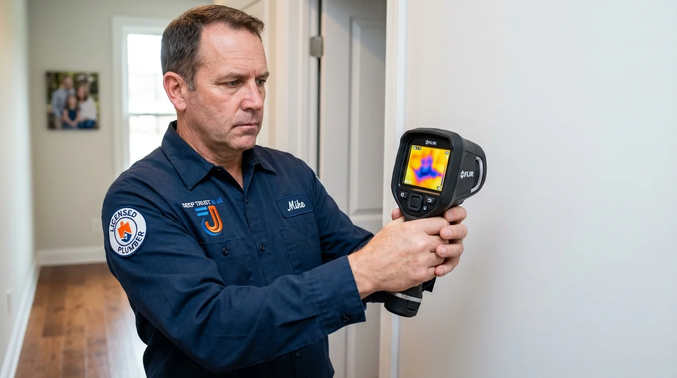 Thermal imaging leak detection by Johns Plumbing LLC in Naugatuck